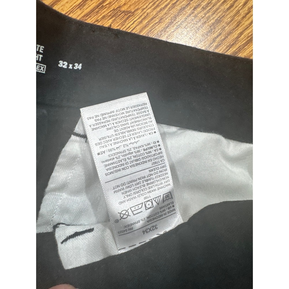 Old Navy Ultimate Straight Chino Pants Mens 32x34 Black Stretch Cotton Trousers - Picture 2 of 3